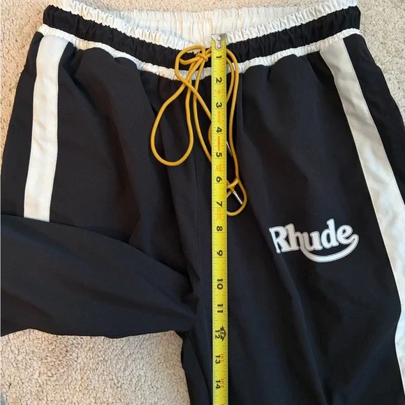 Rhude Ski Track Pants Black White Men's Size S EUC